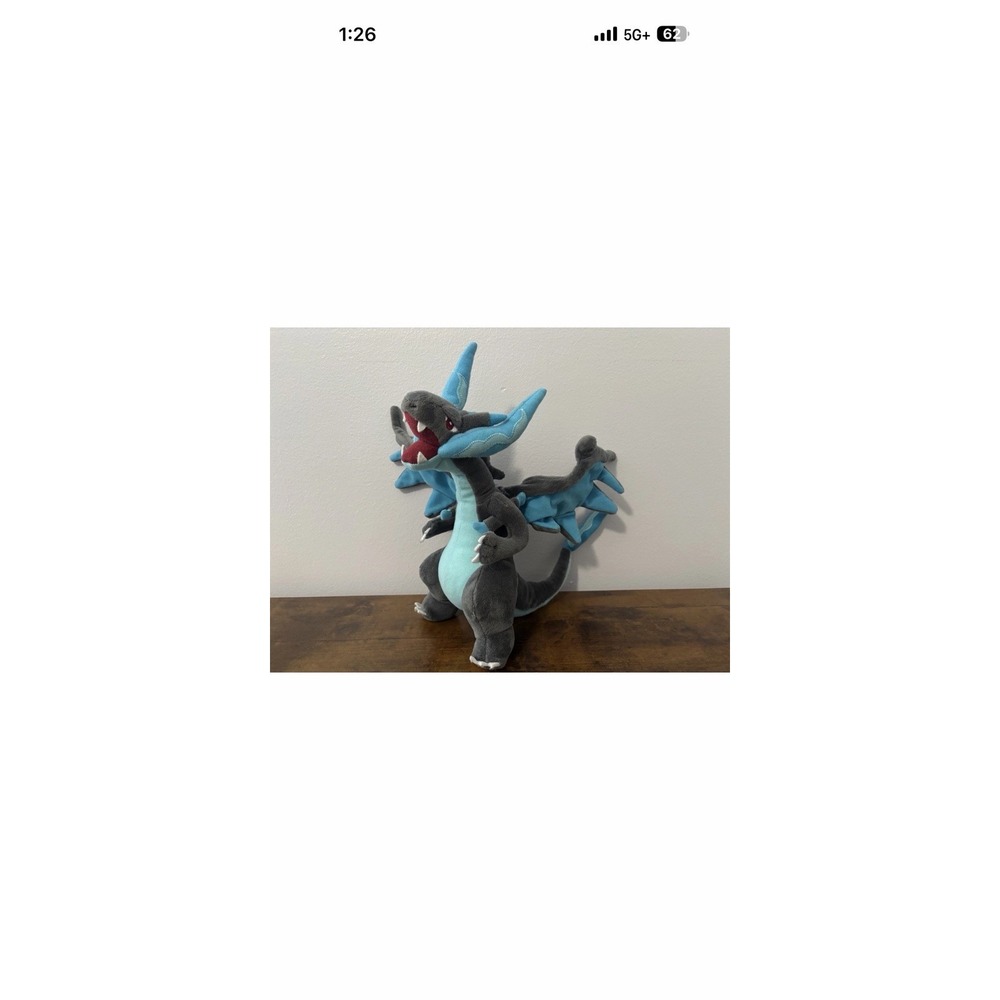 2014 Mega Charizard X Pokemon Center 9" Plush Toy Doll Blue Nintendo